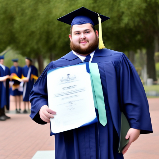 Fat Dude Graduates Outside
