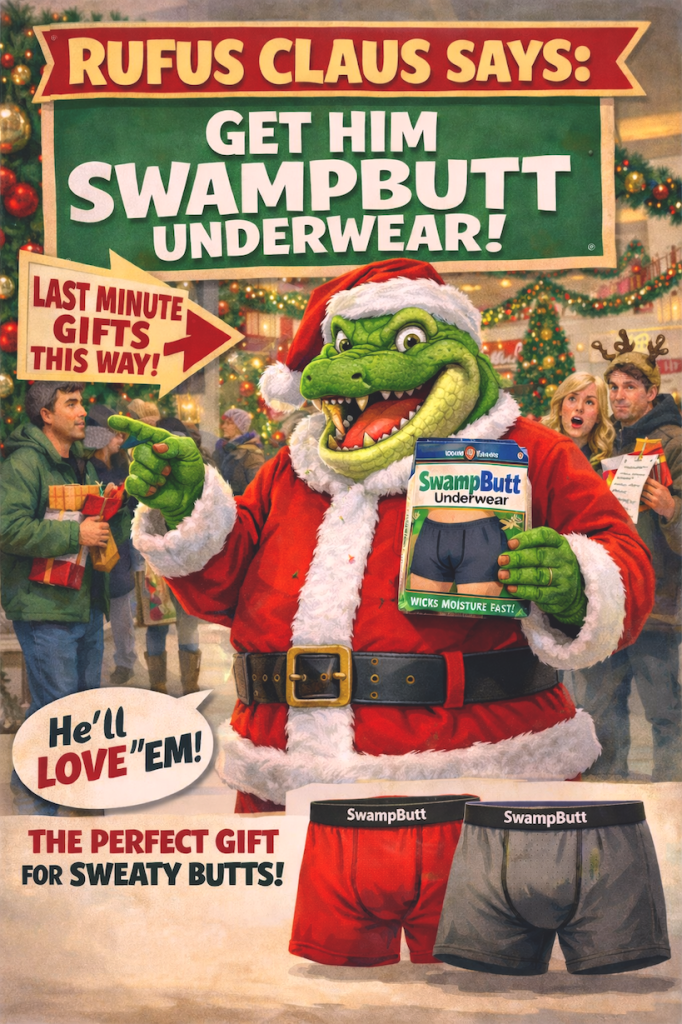So many holidays and so little time to choose SwampButt Underwear.