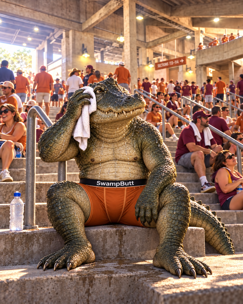 Conditions were especially severe during Texas’ 59–7 victory over Texas State in Austin. The temperature reached 102 degrees, with a reported feels-like temperature of approximately 104 to 105. A widely circulated photograph showed spectators crowded beneath the stadium seeking shade.