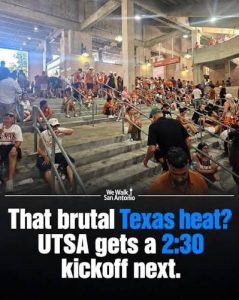 The outcome of the SwampButt Underwear Scale of Sultry shows Fans in Austin Texas find shade under the stands.