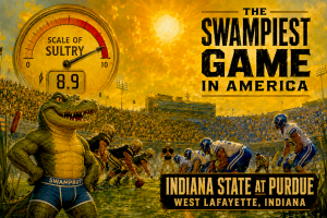 The Swampiest College Football Game for Week One is Indiana State at Purdue.
