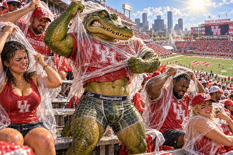 Rain, heat and panchos are a wardrobe challenge at places like Houston where rain and heat are on the menu for Saturday's game.